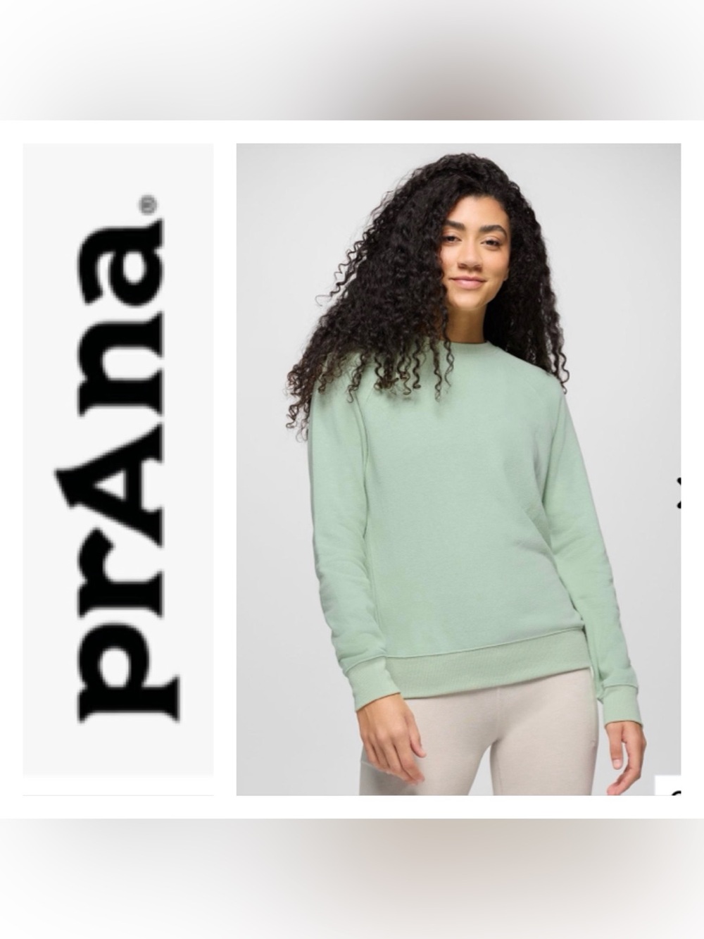 Prana Cozy Up Bio Mint Green Crewneck Women's Sweater